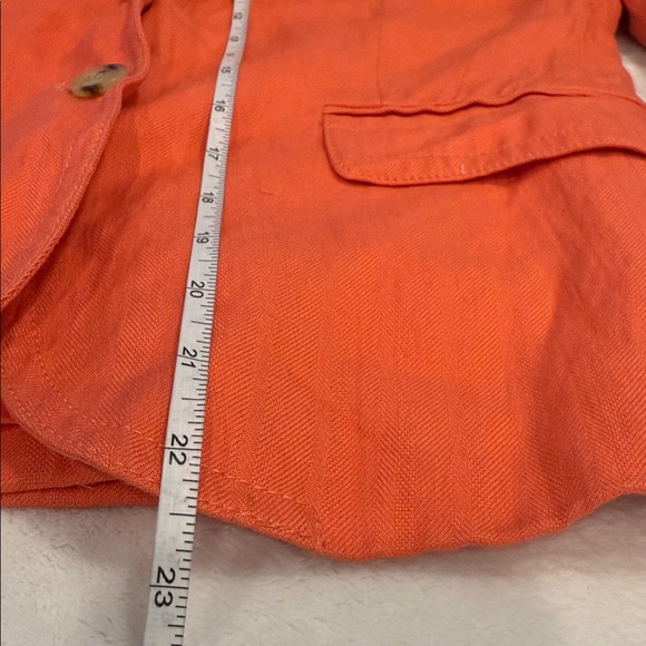 J.Crew Schoolboy Blazer in a Coral Orange multi pockets V neck fully lined SZ 2 - Picture 9 of 9